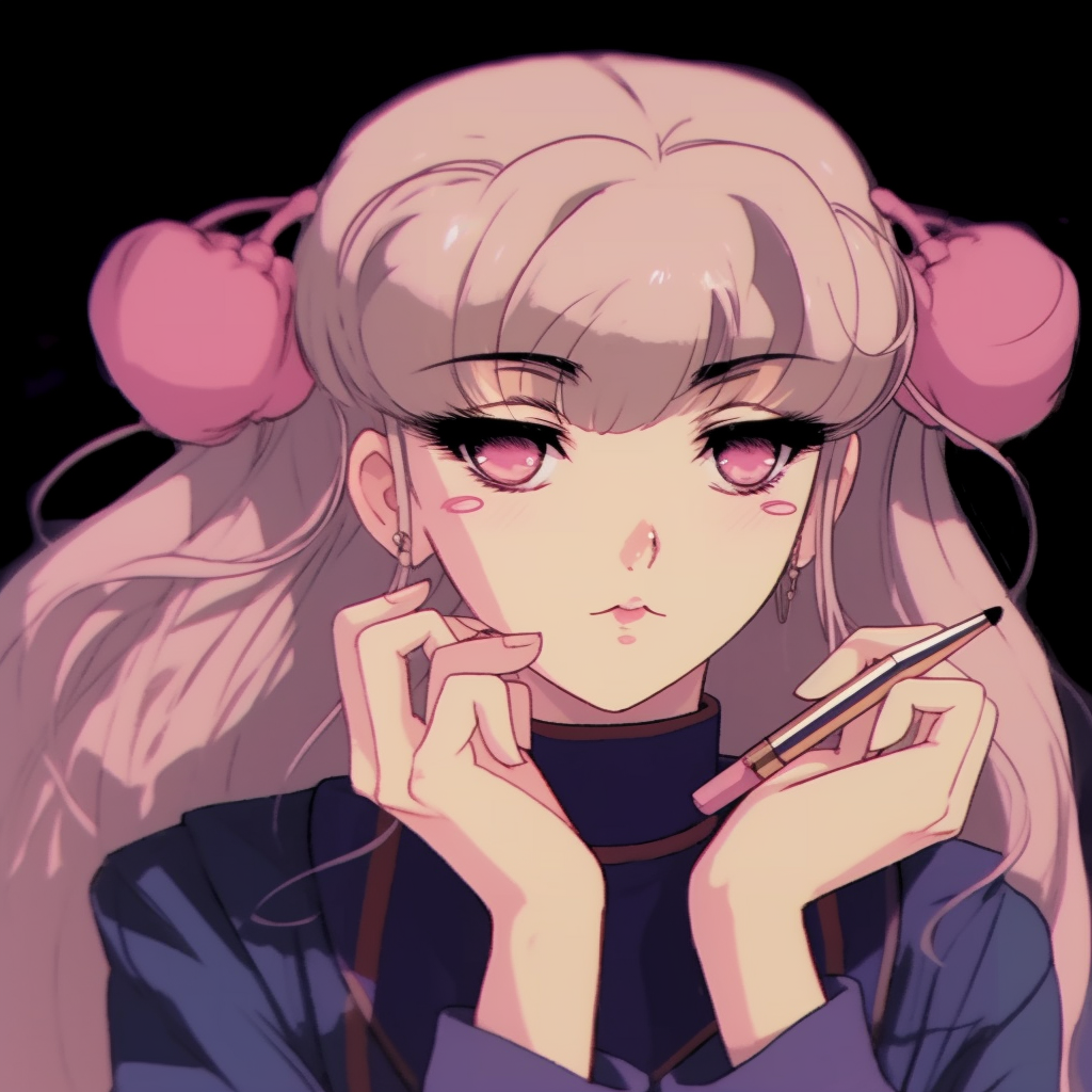 Sailor Moon's profile reveals a soft glow, blended hues and simplistic detailing. 90s anime pfp aesthetic styling