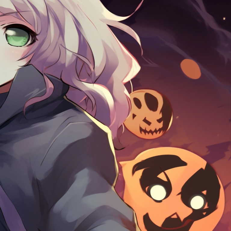 Giyuu and Shinobu surrounded by ethereal wraiths, pastel colors with streaks of darkness. shinobu and giyuu halloween themed art pfp for discord.