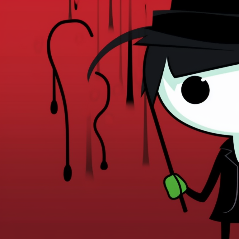 Stickman characters donned in witches' outfits, one casting a spell while the other looks on, deep purple tones and sparkling details. animated stickman pfp for halloween pfp for discord.