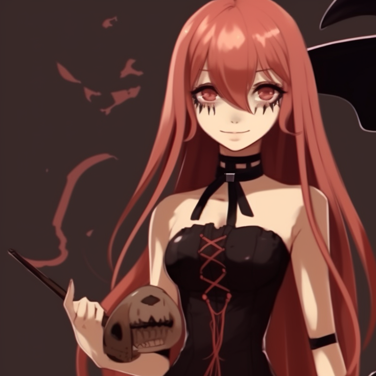 Two matching characters, supernatural aura and macabre fashion, a haunted harmony depicted. spooky halloween theme my dress up darling matching pfp fashion pfp for discord.