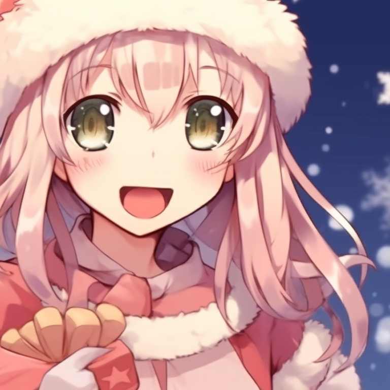 Two characters holding each other, red and green palette and twinkling lights background. versatile christmas pfp for discord pfp for discord.