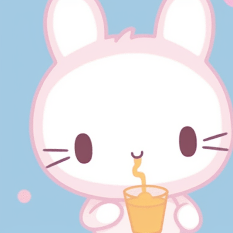 Two Sanrio characters in pastel colors, simple and minimalist design. modern matching sanrio pfp pfp for discord.