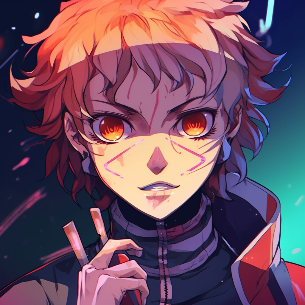 Close-up of the anime character's face, detailed linework and radiant color palette. high quality anime pfp – aesthetic choices