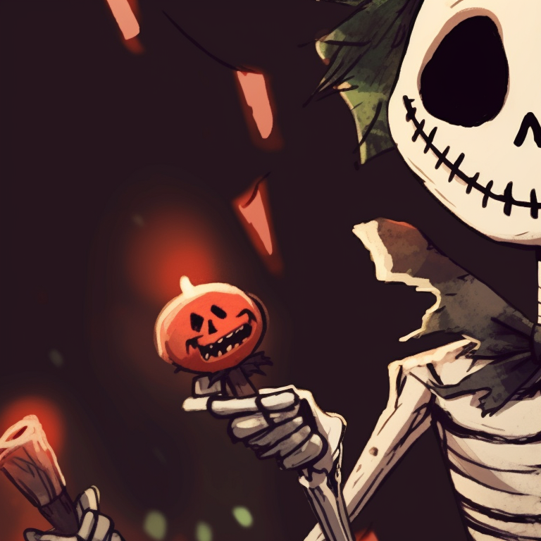 Two characters with glowing eyes and Christmas headbands, eerie aura. matching scary christmas pfp classic monster scenes pfp for discord.