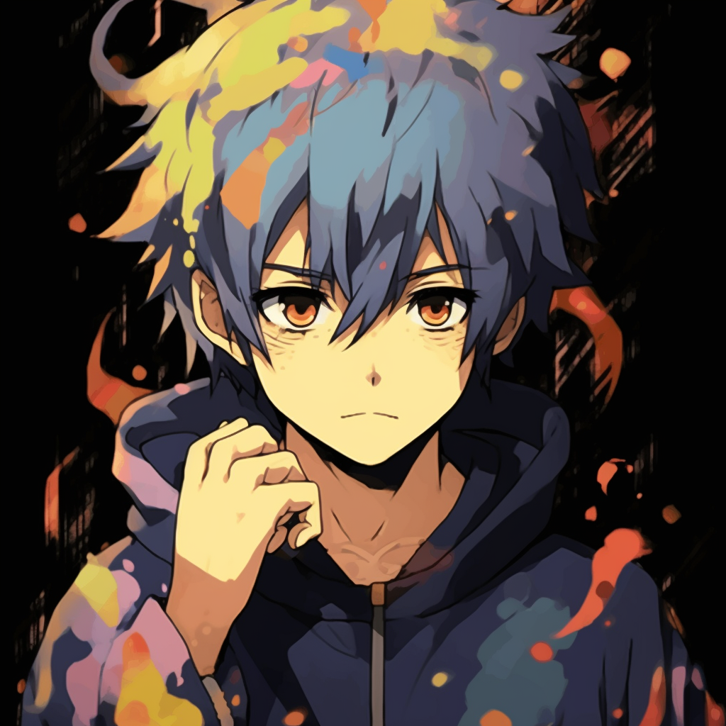 Naruto figure in an abstract, dial-like presentation with radiant colors. abstract anime gif pfp HD, free download