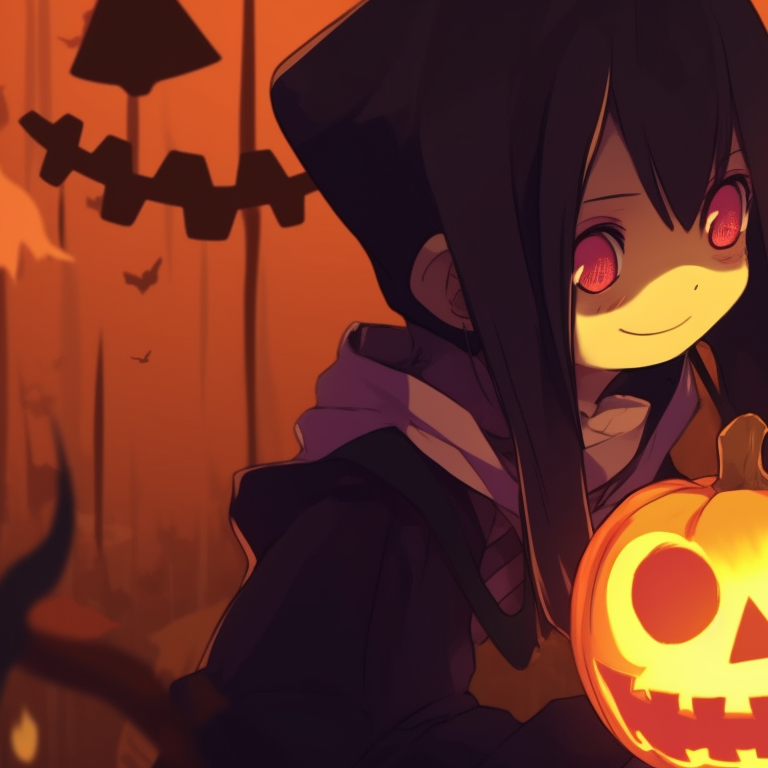 Two characters, zombie theme, cool tones, with comically horrified expressions. animated halloween-themed anime pfp gifs pfp for discord.