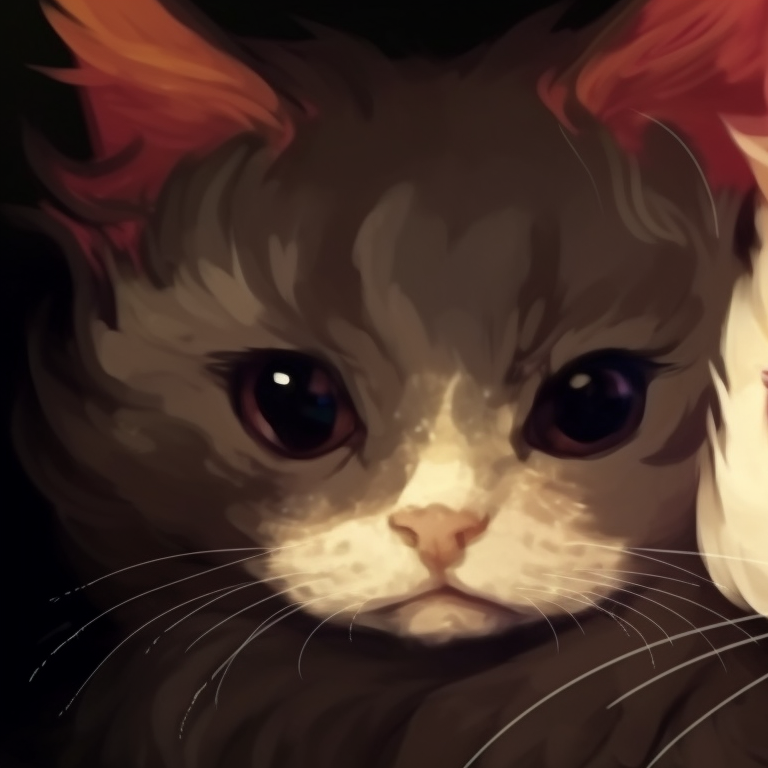 Two cat characters with cosmic decorations, bright stars and galaxy motifs. popular matching pfp cat trends pfp for discord.