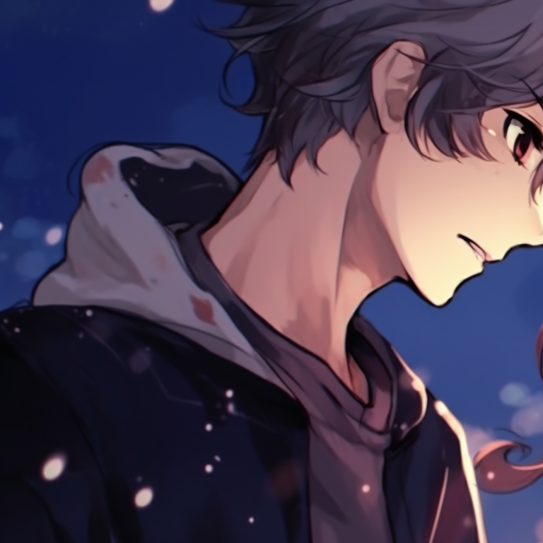 Two characters surrounded by elements of fire and water, glaring intensity in their eyes, and finely detailed depictions of their powers. stunning matching pfp for bf and gf pfp for discord.