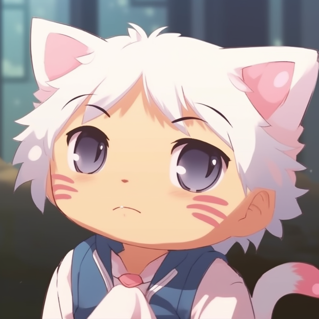 Anime meme with a character and their cute pet companion, showcasing softly drawn animal details. anime meme pfp of cutest characters pfp for discord.