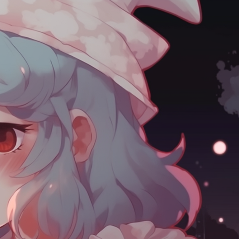 Ghoul characters in a snowy scene, detailed features and pale, icy colors. halloween christmas themed profile inspiration pfp for discord.