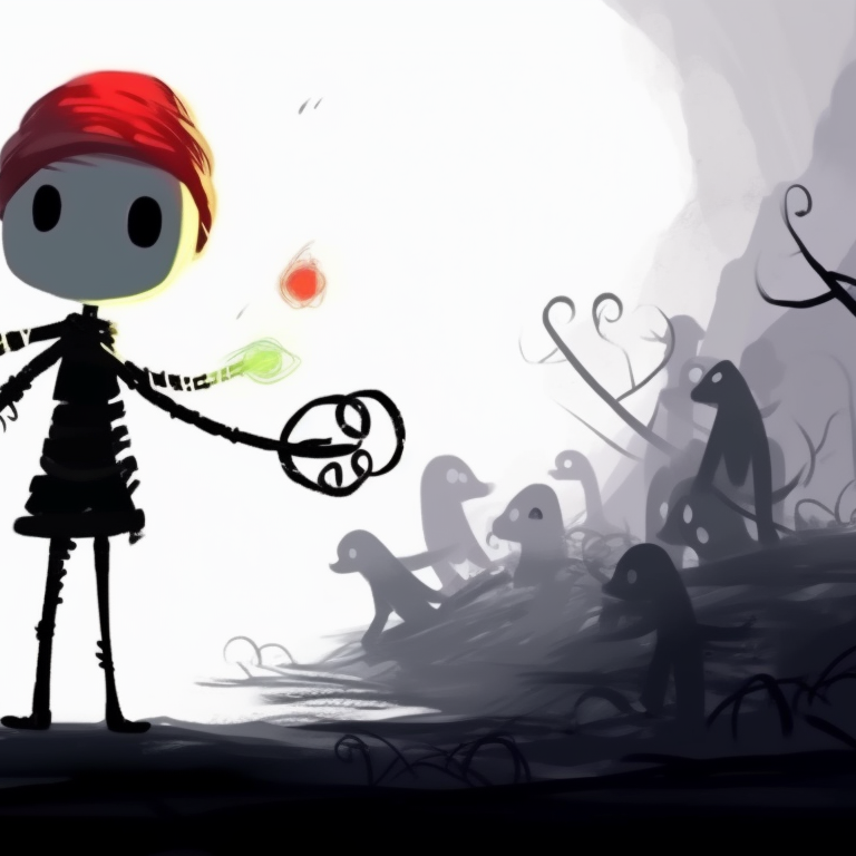 Stickman friends spiralling in the form of intertwined snakes, skeletal structure with background hinting at a dim-lit dungeon. halloween themed stickman pfp pfp for discord.