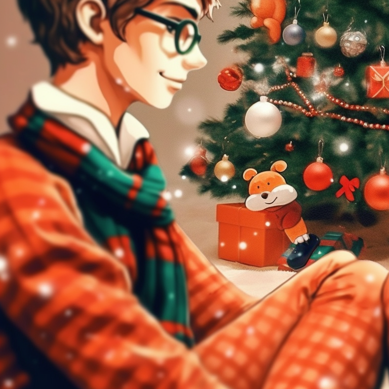 Two characters in preppy Christmas outfits, vivid colors and warm tones, facing each other. essential matching preppy christmas pfp for the season pfp for discord.