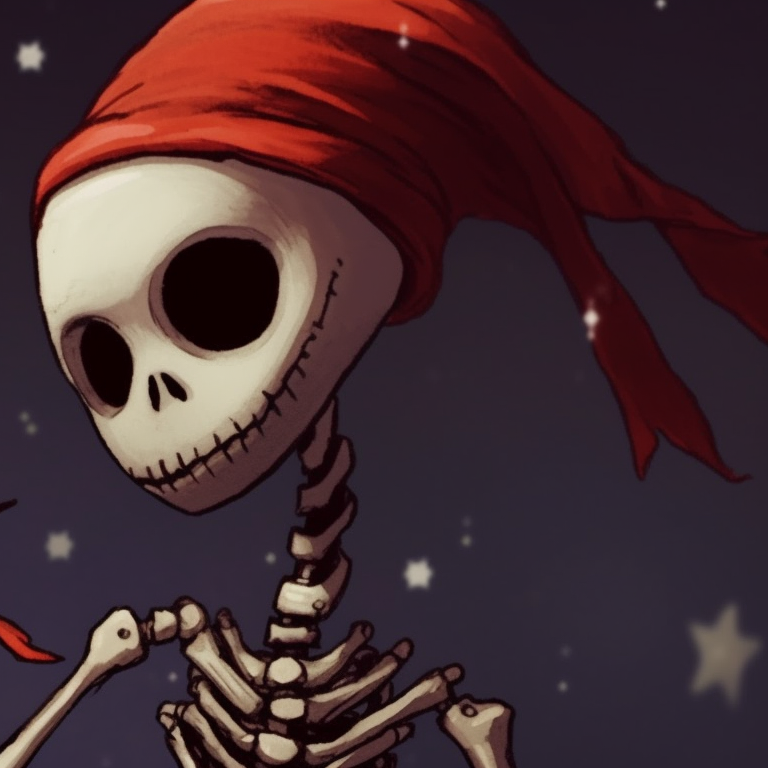 Two gleeful skeleton characters, holding candy canes, snowy night backdrop with Christmas lights. ideal matching christmas skeleton pfp pfp for discord.