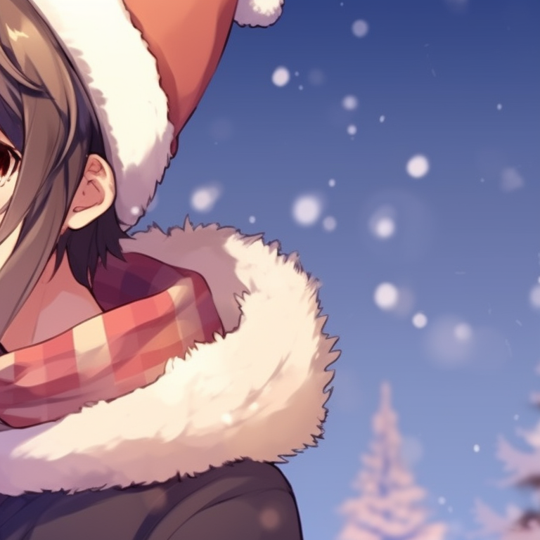 Two characters, vivid colors, one handing a gift to the other. adorable matching christmas discord pfp pfp for discord.