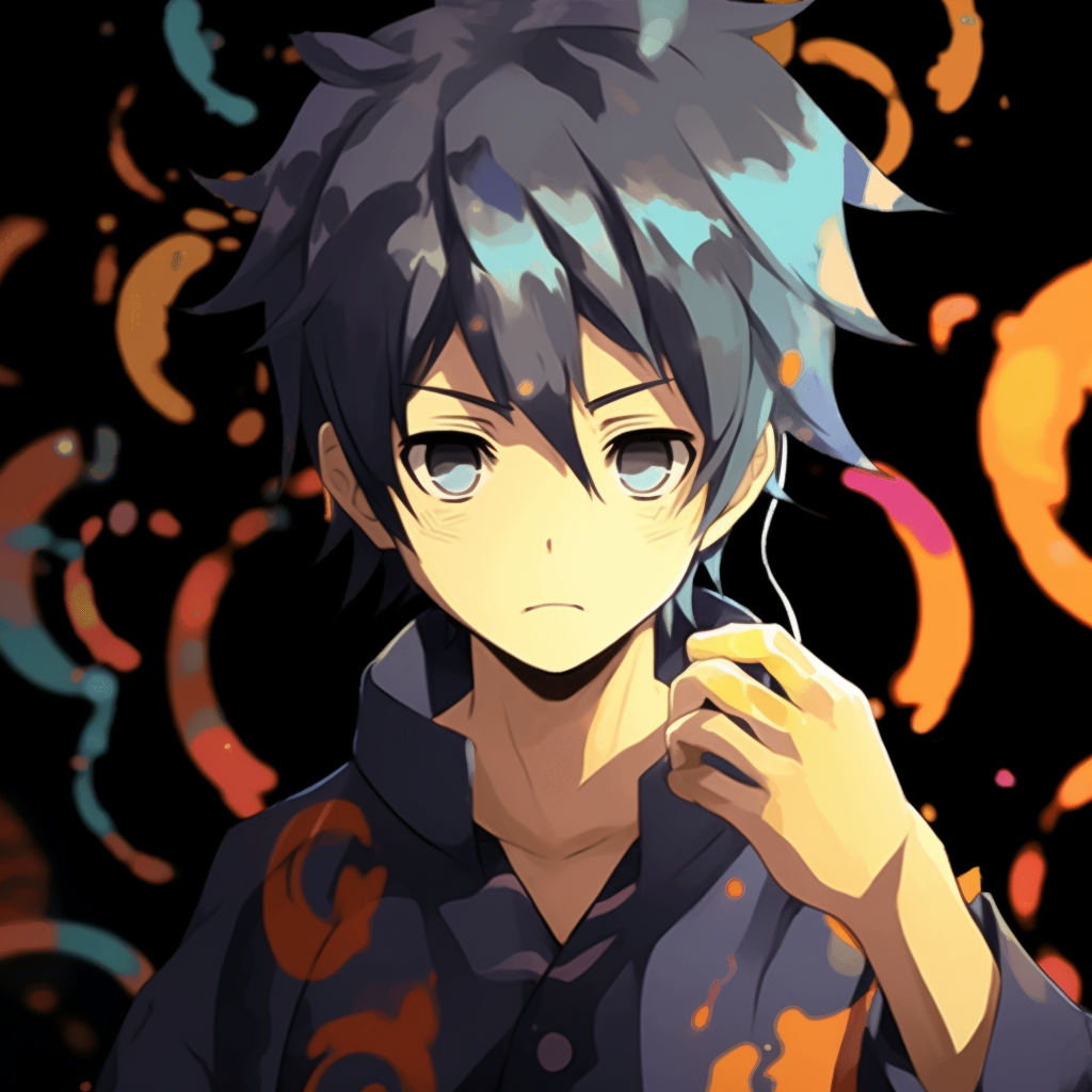 Naruto in Sage Mode in a stylized depiction, bold lines and vibrant colors. abstract anime gif pfp HD, free download