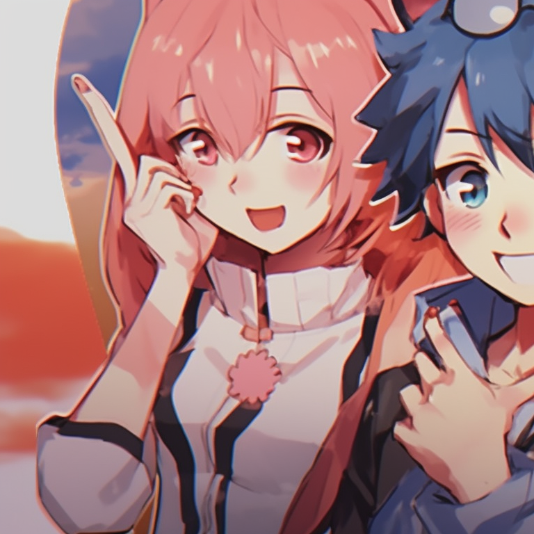 Four friends embarked in a humorous scene, color-rich and comical body languages. cartoon-based matching pfp for 4 friends pfp for discord.