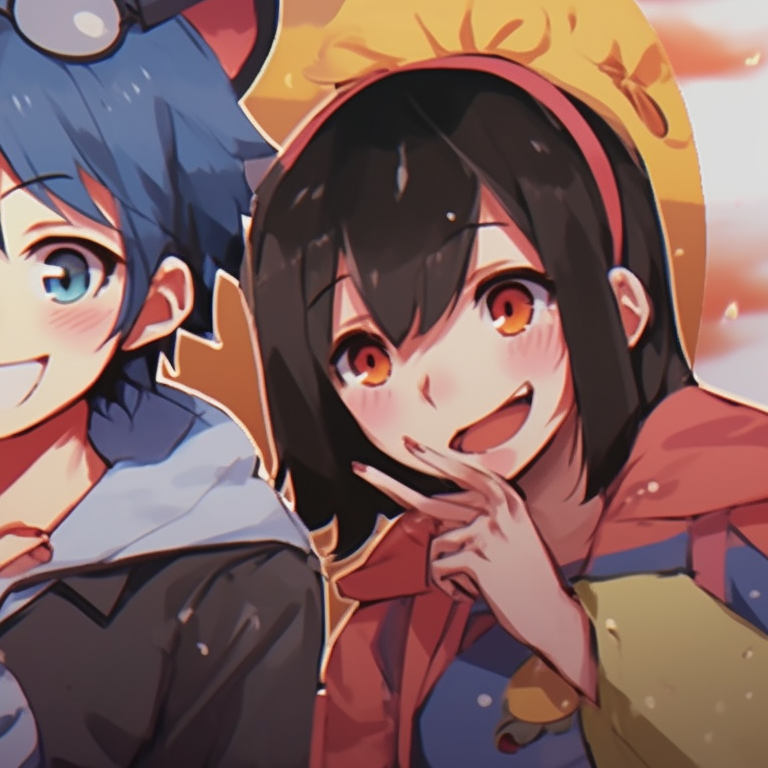 Four friends embarked in a humorous scene, color-rich and comical body languages. cartoon-based matching pfp for 4 friends pfp for discord.