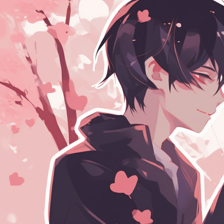 Two characters standing close, surrounded by hanging lanterns, warm light tones. aesthetic matching couple pfp pfp for discord.