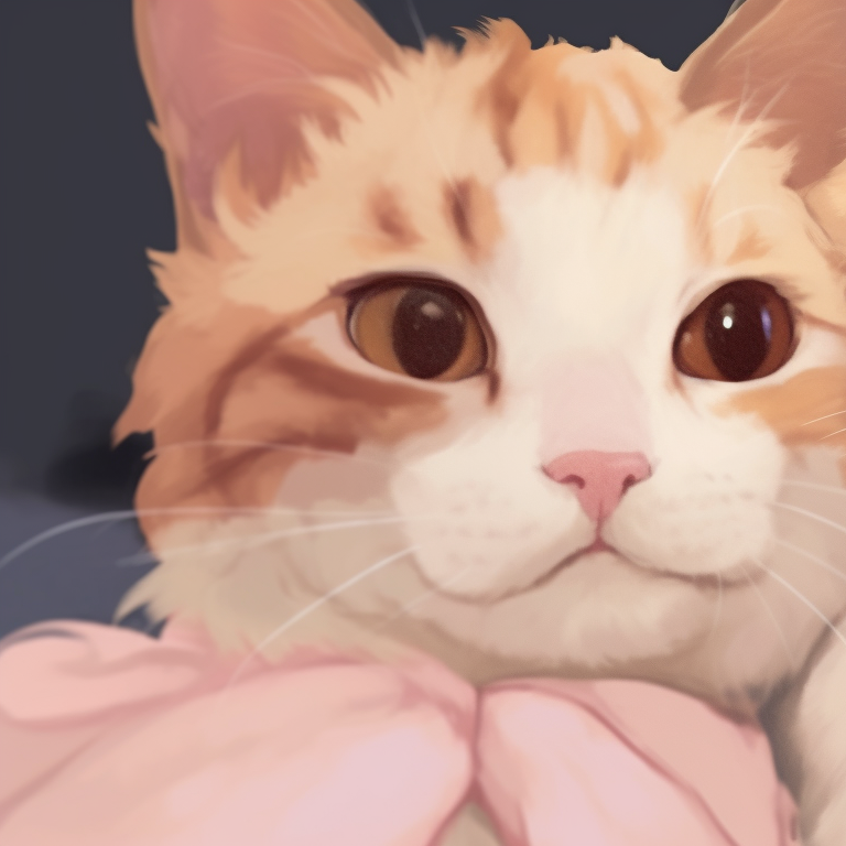 Two cats under a sakura tree, soft colors and peaceful ambiance, looking at each other. creative vision: unique matching cat pfp pfp for discord.