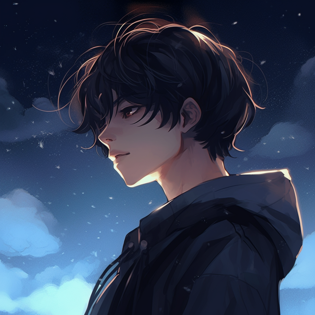 Anime boy with a playful cat, lively with sparkles and soft shading. aesthetic anime male pfp pfp for discord.