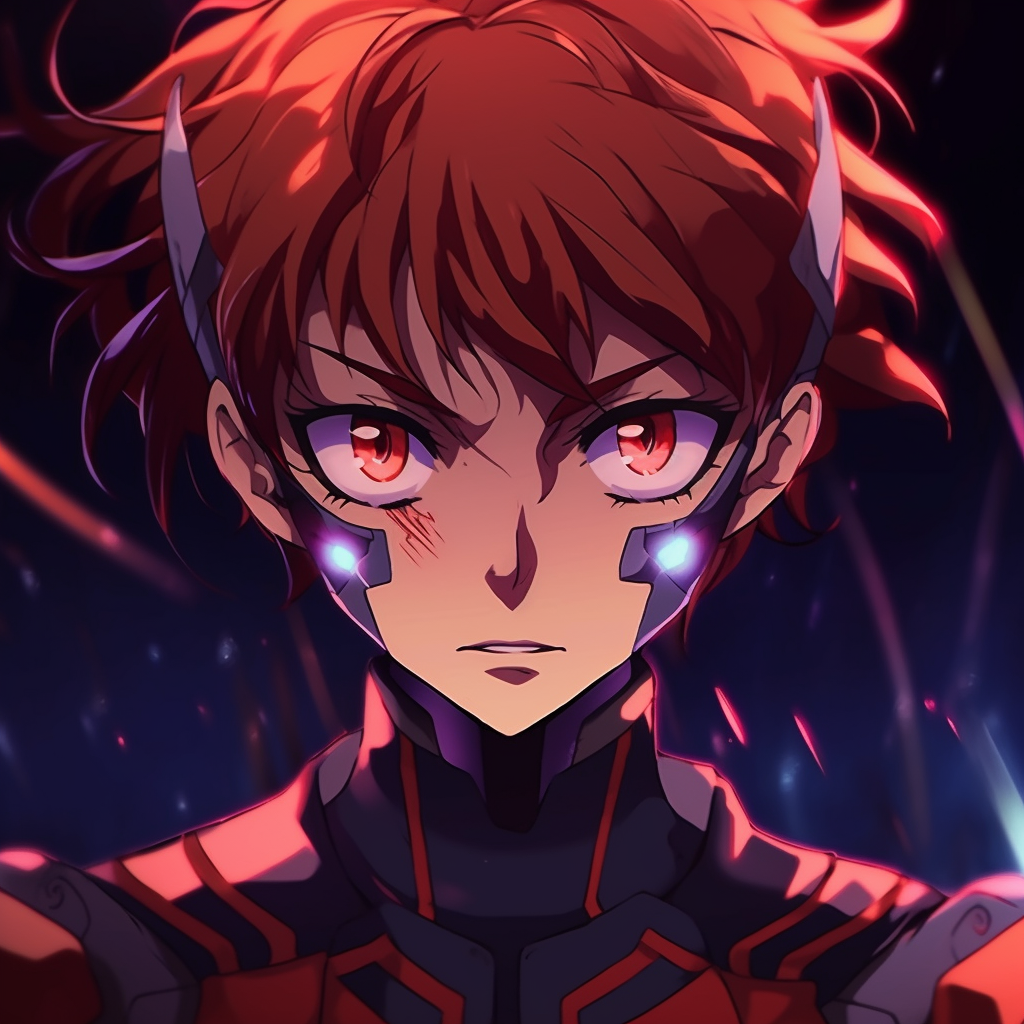 A vibrant profile picture of Neon Genesis Evangelion, rich neon colors and intricate details. vibrant high quality anime pfp choices
