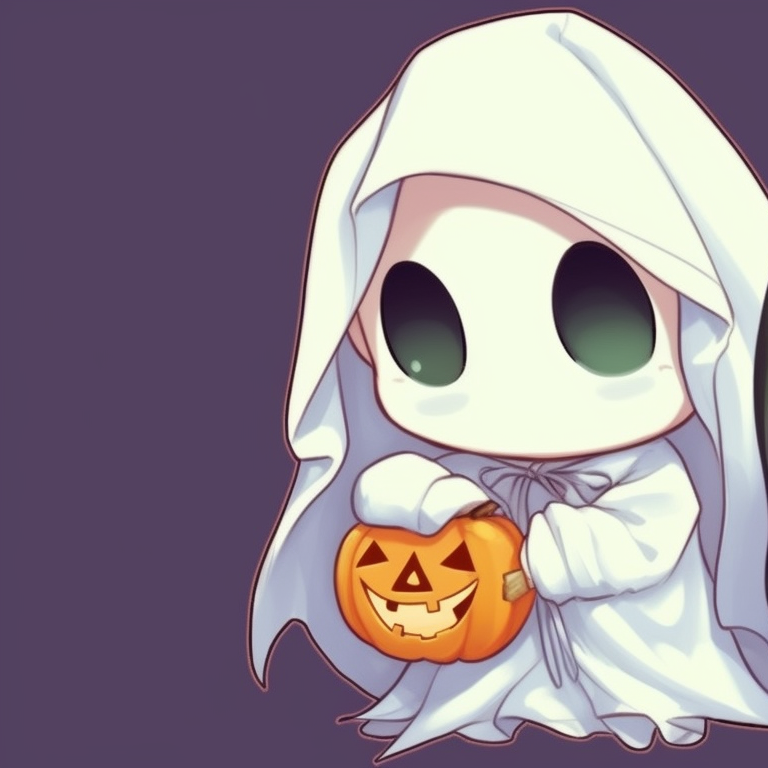 Two characters with adorable monster costumes, with contrasting colors and bold, dynamic lines. kawaii halloween anime matching pfp theme pfp for discord.