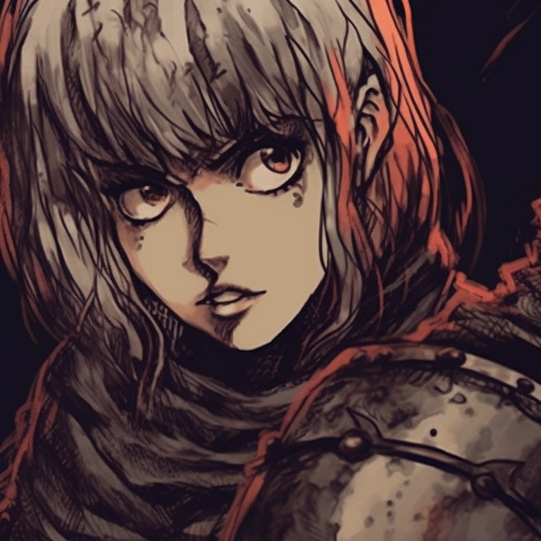 Two characters in Berserk inspired armor, dark tones and intense expressions. berserk inspired halloween aesthetics pfps pfp for discord.