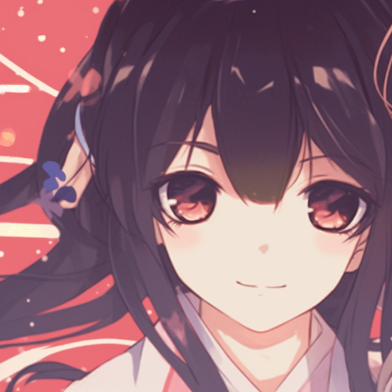 Two characters gazing at each other, calm expressions and harmonizing blues. matching pfp gif anime style pfp for discord.