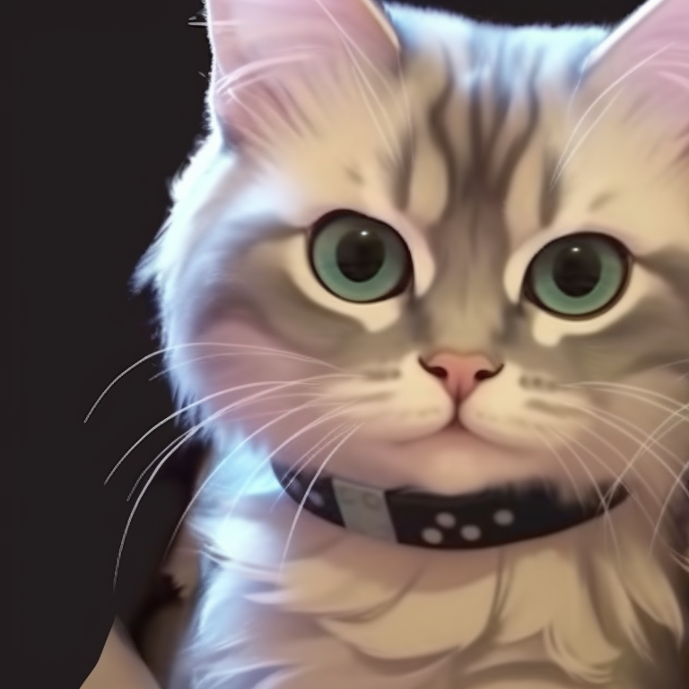 Two cat characters standing in a moonlit landscape, surreal colors and dramatic mood. popular matching pfp cat trends pfp for discord.