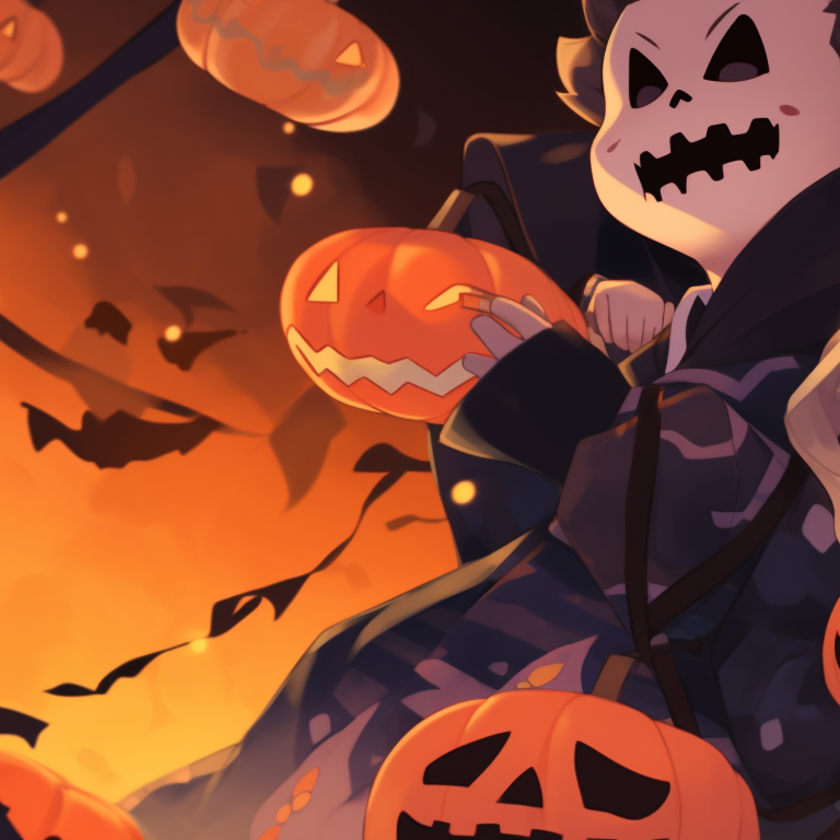 Zenitsu and Nezuko together, subtle shades and gothic style. zenitsu and nezuko halloween artwork pfp for discord.