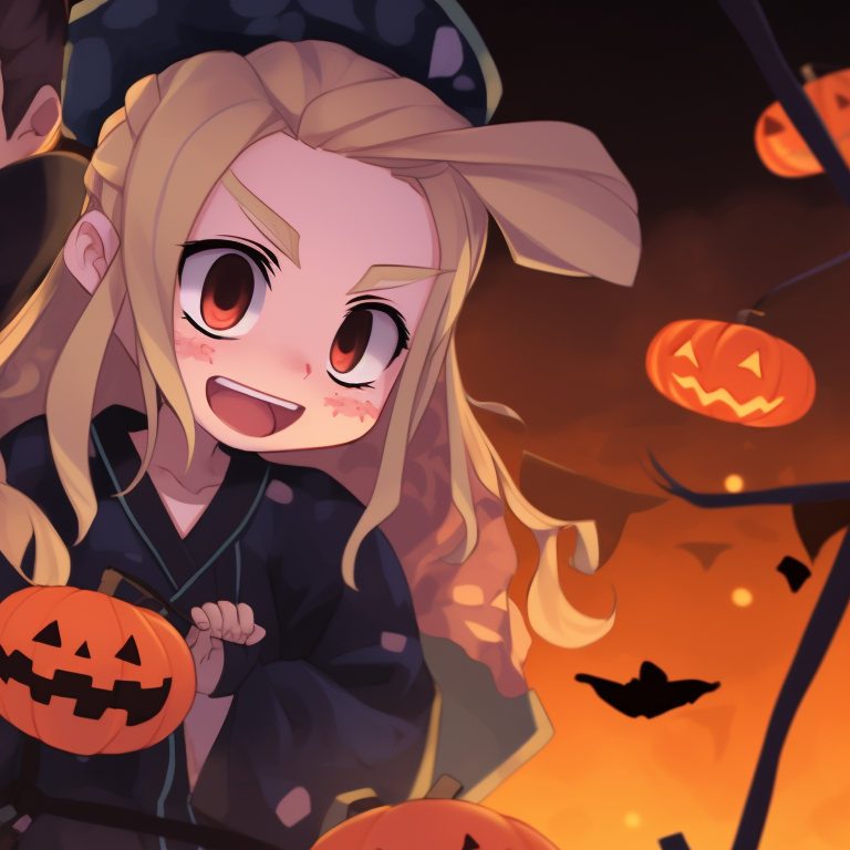 Zenitsu and Nezuko together, subtle shades and gothic style. zenitsu and nezuko halloween artwork pfp for discord.