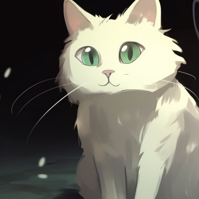 Two characters in black silhouette, eyes shine in the darkness, set against a Halloween-themed backdrop. cat pfp in halloween theme pfp for discord.