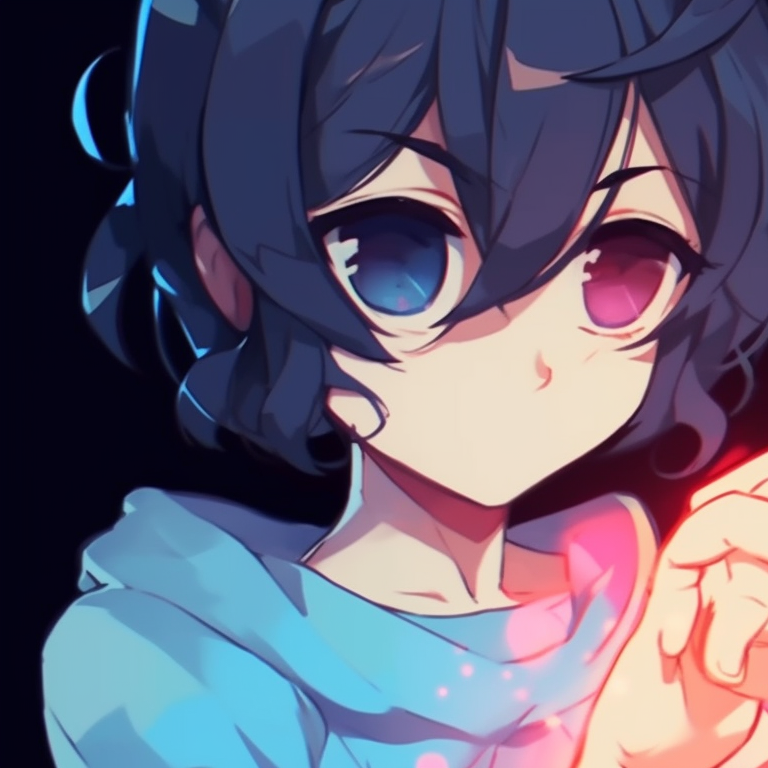 Two characters, vibrant colors, hands holding a shared heart. matching pfp for besties with quotes pfp for discord.