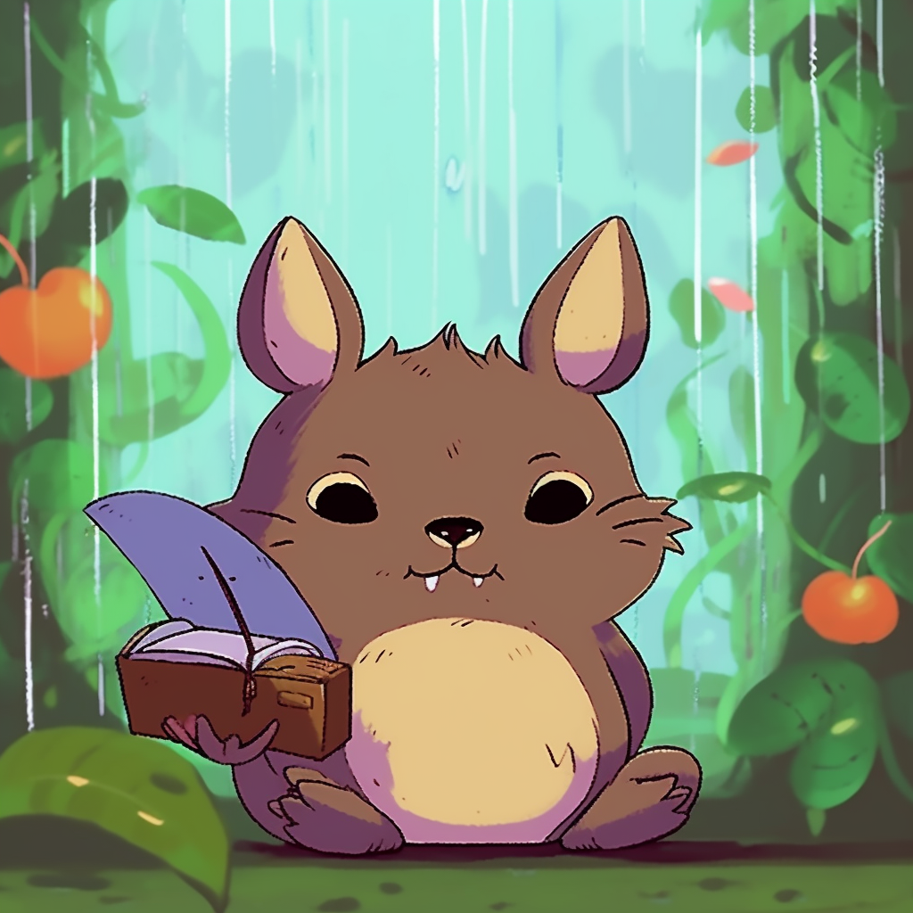 Profile of cute Totoro, smooth lines and gentle tones. cute pfp for school pfp for discord.