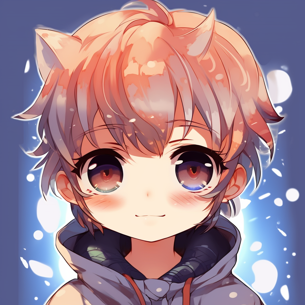 Smirking chibi anime boy, with bright colors and simple lines. anime gif pfp dynamic