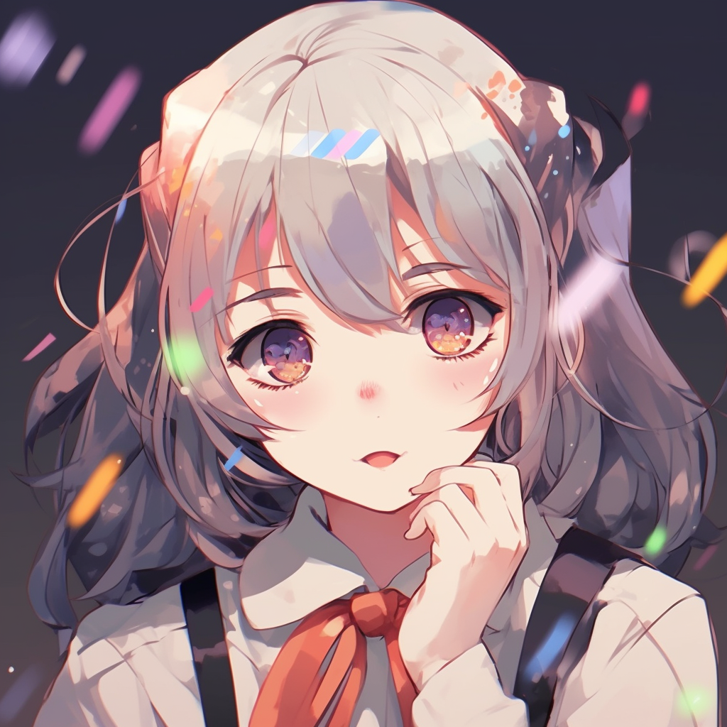 Elegant anime girl with a glamorous dress, high color contrast and exquisite details. cute anime girl pfp inspiration anime pfp