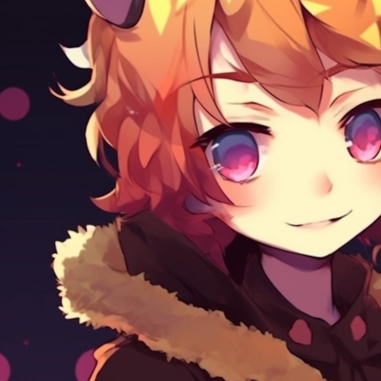 Two characters with grinning ghoul masks, dark hues and exaggerated shadows. aesthetic anime matching pfp halloween theme: cute characters pfp for discord.