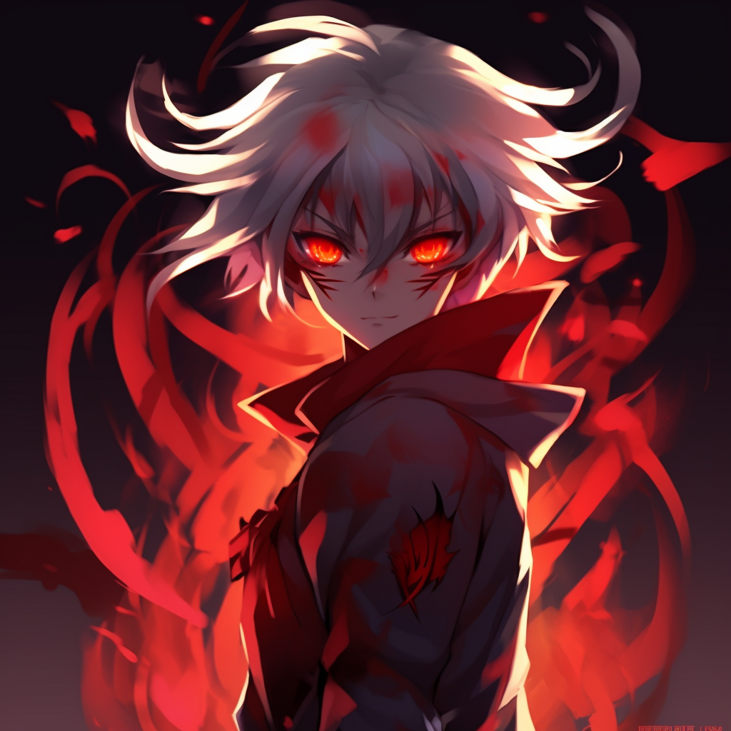 Angry Inuyasha during his demon transformation, vivid illustration and energetic lines popular demon anime pfp pfp for discord.