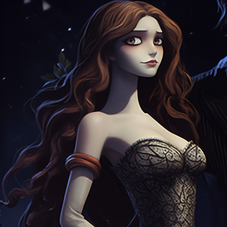 Characters cloaked in winter attire, the soft glow of Christmas lights illuminating their contrasting expressions. elegant matching spooky christmas pfp for loved ones pfp for discord.