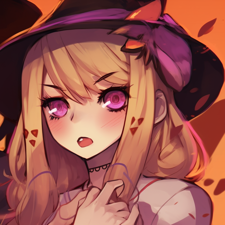 Denji and Power posing playfully under a haunted house backdrop, autumnal colors and whimsical atmosphere. matching pfp halloween theme with denji and power pfp for discord.