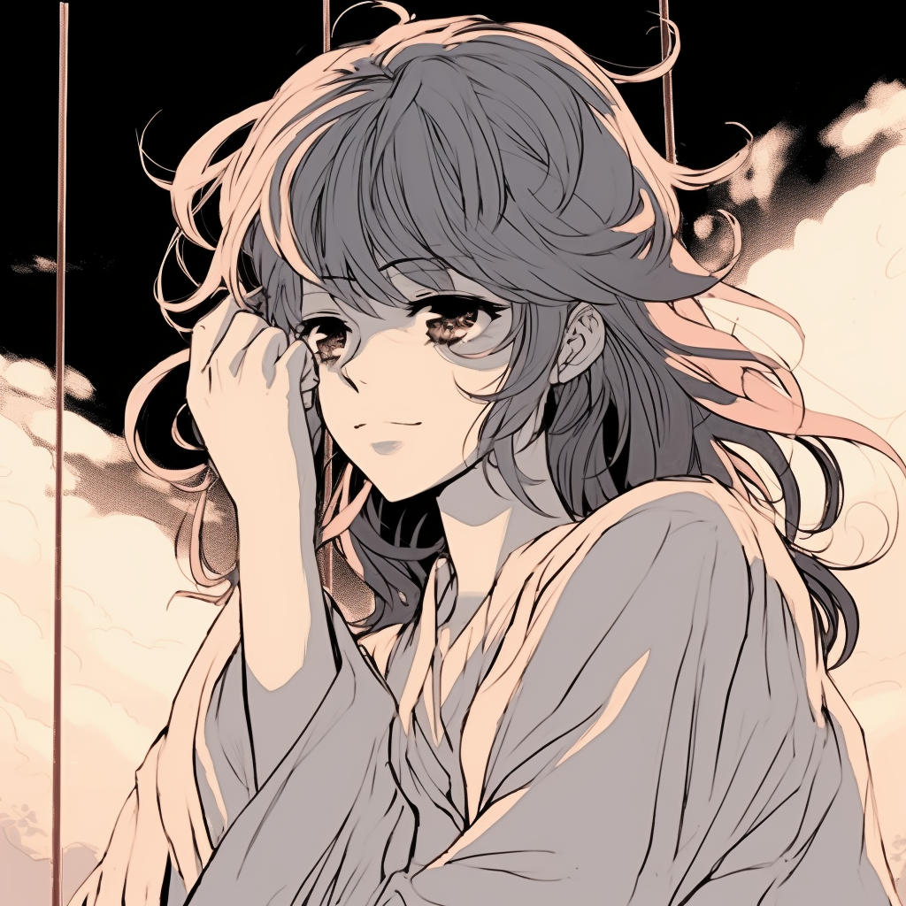 Expressive manga character, detailed face features with smooth gradients. aesthetic manga pfp pfp for discord.