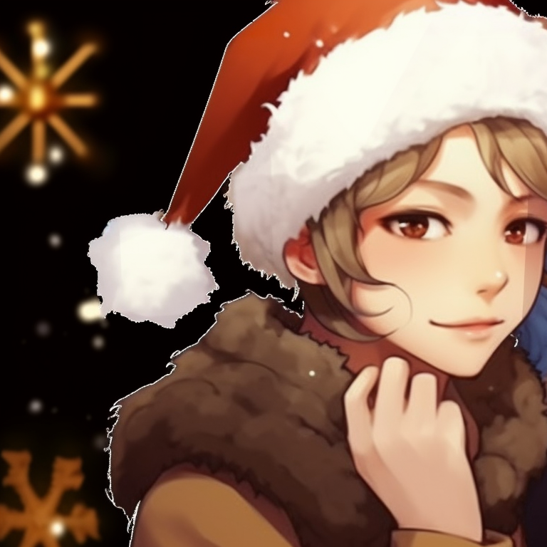 Two characters with scarves, gentle colors and comfortable outfits, holding hot cocoa mugs. joyful matching christmas pfp felix pfp for discord.