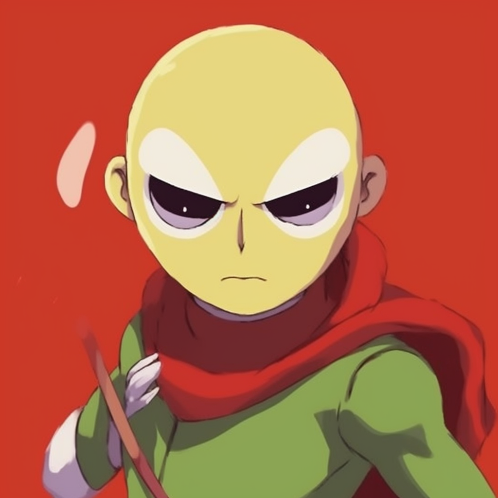 Saitama ready to fight, dynamic pose and bright coloration. cool pfp for school pfp for discord.