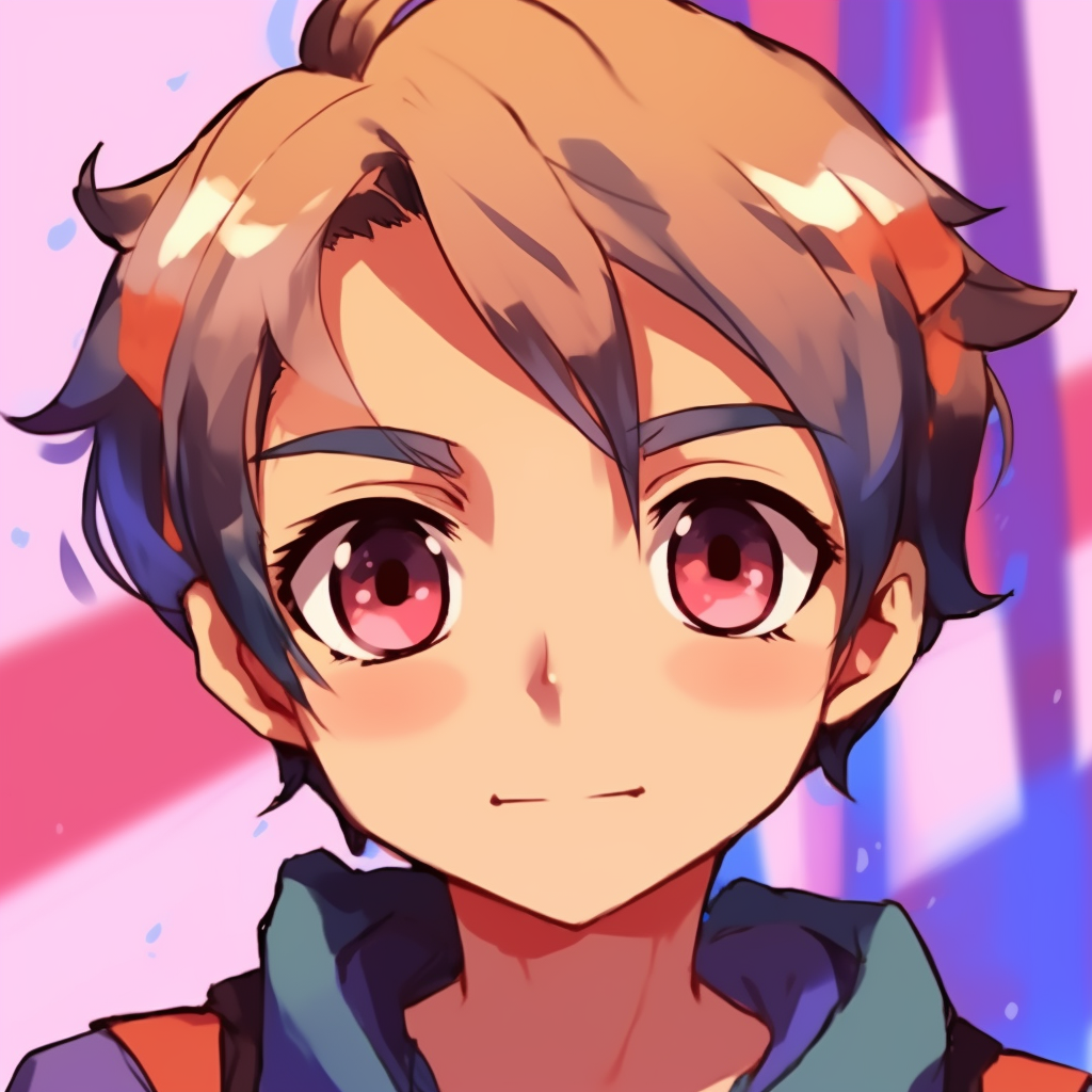 Surprised expression of anime meme boy, exaggerated features and dynamic shading. pfp with anime meme boy pfp for discord.