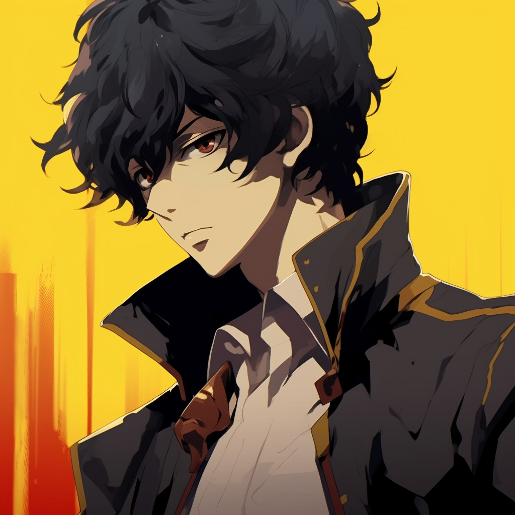 Stylish Spike Spiegel in a dynamic pose, showcasing strong linework and vibrant green hues. stylish male anime pfp