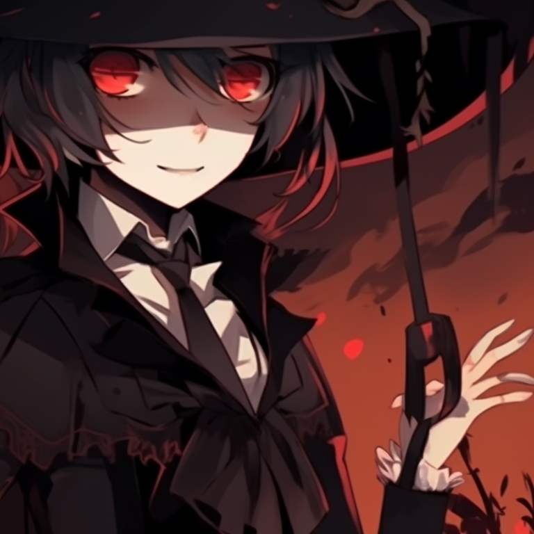 Two characters in monster outfits, featuring bold strokes and vibrant colors. anime matching pfp aesthetic halloween theme pfp for discord.