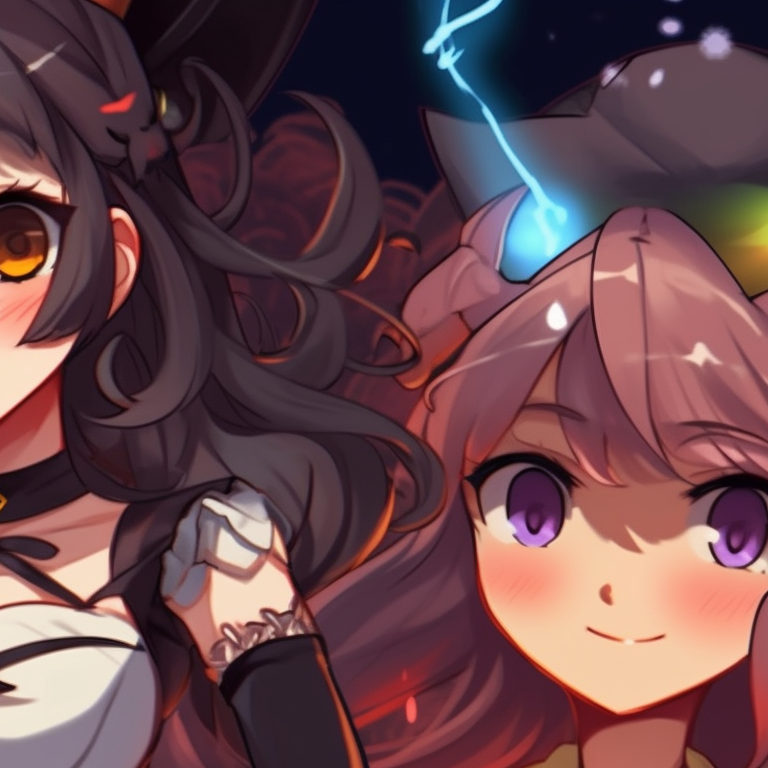 Matching Halloween costumes for a group of five friends, depicted in high contrast, with heavily shadowed elements. unique halloween theme for 5 friends matching pfp pfp for discord.