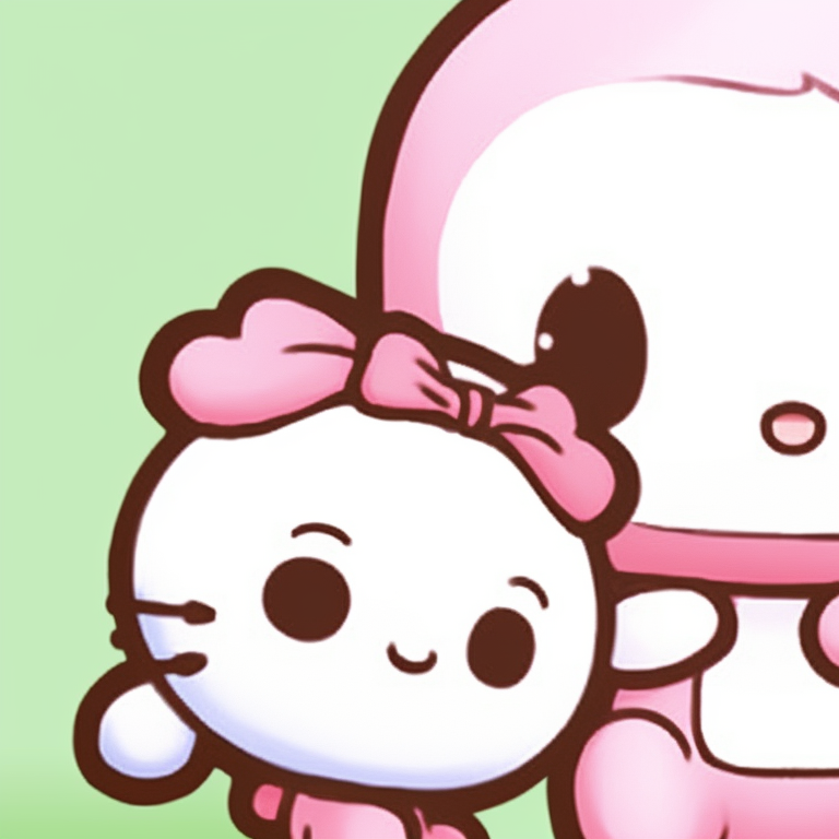 Badtz-Maru and Gudetama, bold lines and simplistic design, displaying chilled out expressions. stylish matching sanrio pfp pfp for discord.