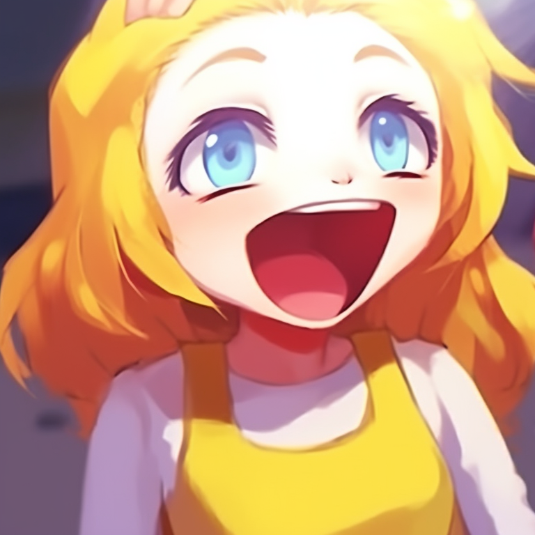 Two female characters, vibrant colors and exaggerated expressions, in mid-laugh. laugh out loud girl matching pfp pfp for discord.