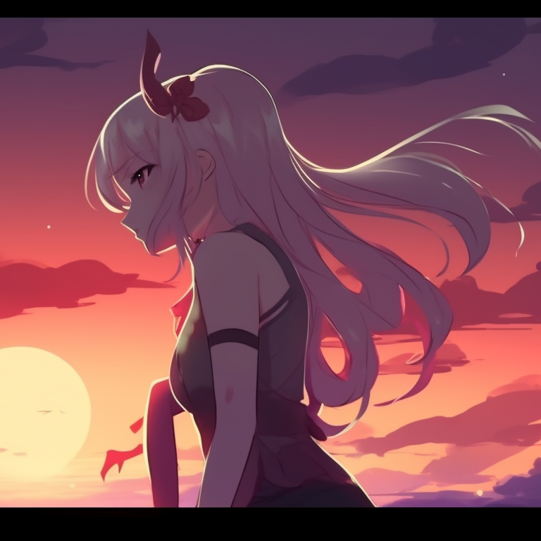 Two characters, a serene moonlit setting casting hues of nostalgia. cool discord matching pfp ideas pfp for discord.